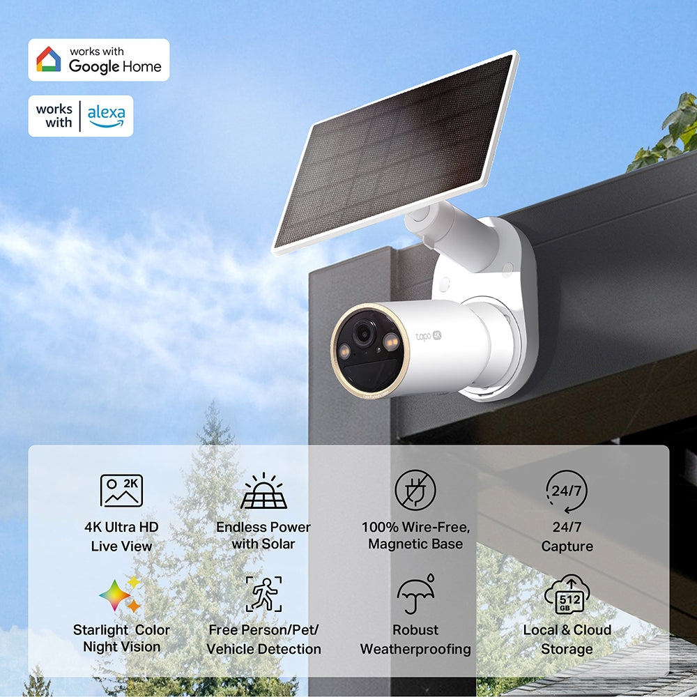 Tapo 4K Solar Outdoor Security Camera Kit | C460